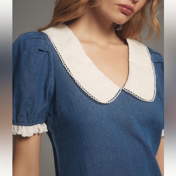 Collared denim midi dress from Anthro - Picture 3 of 7